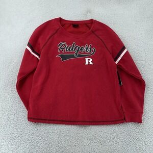 Rutgers Scarlet Knights Sweatshirt Womens Large Red NCAA Pullover Crewneck‎